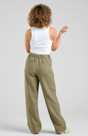 Vickleby linnen broek leaf green from Sophie Stone