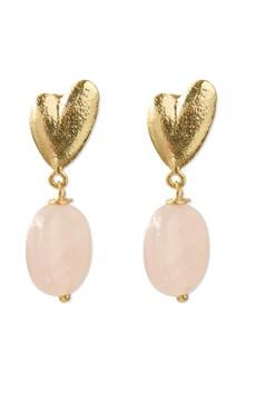 Heavenly oorbellen Rose Quartz via Sophie Stone