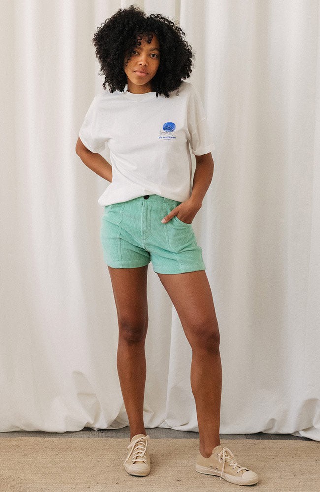 Cockatoo rib shorts mint leaf from Sophie Stone