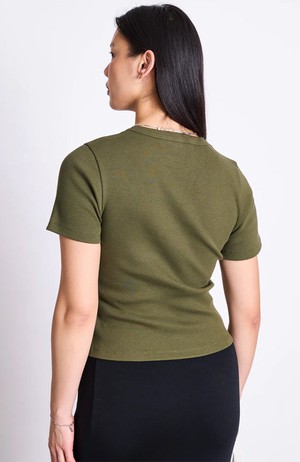 Nile rib t-shirt dark olive from Sophie Stone