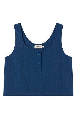 Justine seersucker top blauw from Sophie Stone