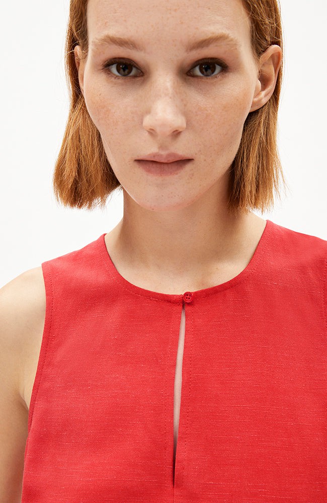 Rafalaa lino top coral blush from Sophie Stone