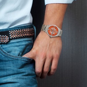 Brix+Bailey Simmonds Stainless Steel Orange Watch from Sostter