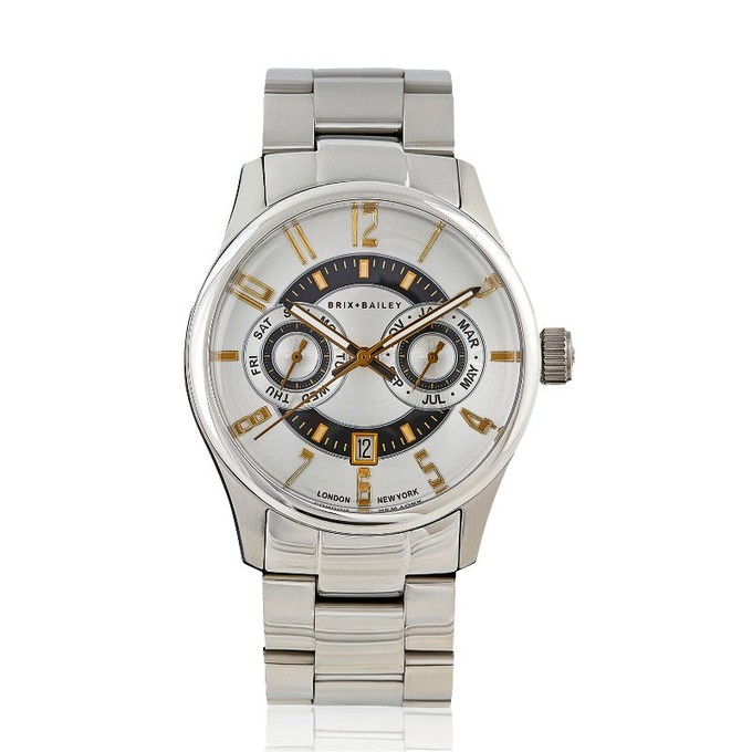 Brix+Bailey Heyes Gold Silver Automatic Chronograph Watch from Sostter