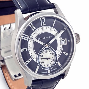 Brix + Bailey Navy Stainless Steel Quartz Watch 40mm from Sostter