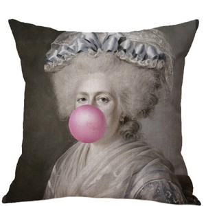 Pink Bubblegum Oil Painting Cushion Pillow from Sostter