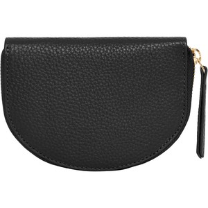 Black Leather Half Moon Purse with Gold Zip from Sostter