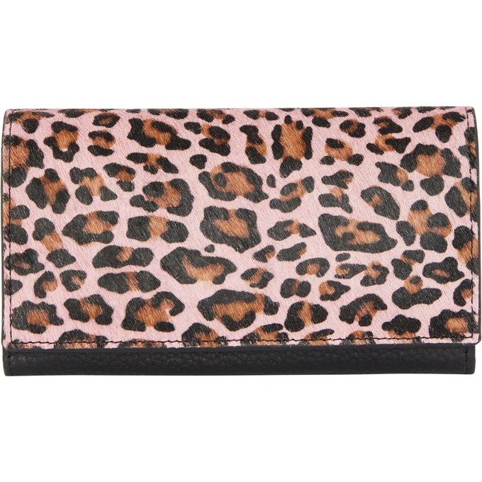 Pink Animal Print Leather Multi Section Purse from Sostter