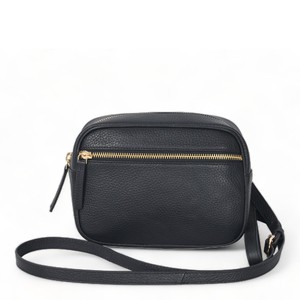 Black Convertible Leather Crossbody Belt Bag from Sostter