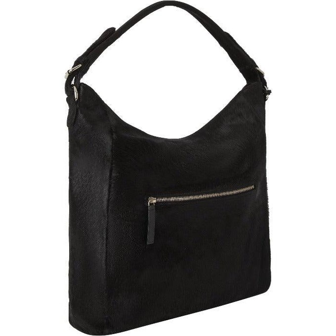 Black Leather Top Handle Bag with Heart Lining from Sostter