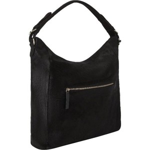 Black Leather Top Handle Bag with Heart Lining from Sostter