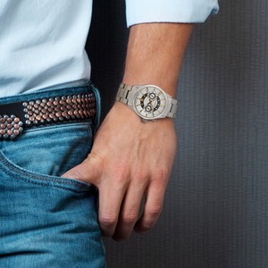 Brix+Bailey Heyes Gold Silver Automatic Chronograph Watch from Sostter