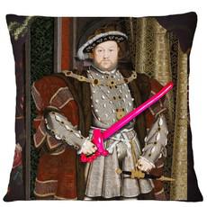 Henry The Eighth Balloon Oil Painting Cushion Pillow via Sostter