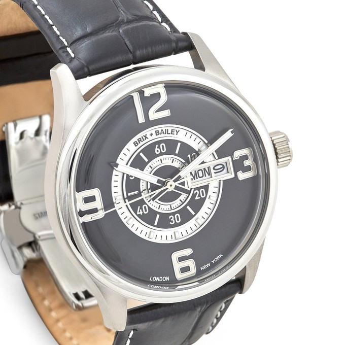 Brix + Bailey Triple Numbered Stainless Steel Watch from Sostter