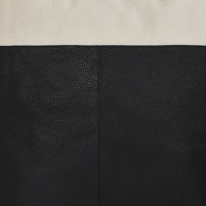 Ivory & Black Leather Tote with Crossbody Strap from Sostter