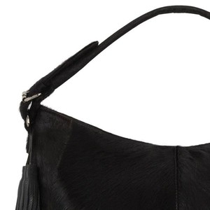 Black Leather Top Handle Bag with Heart Lining from Sostter