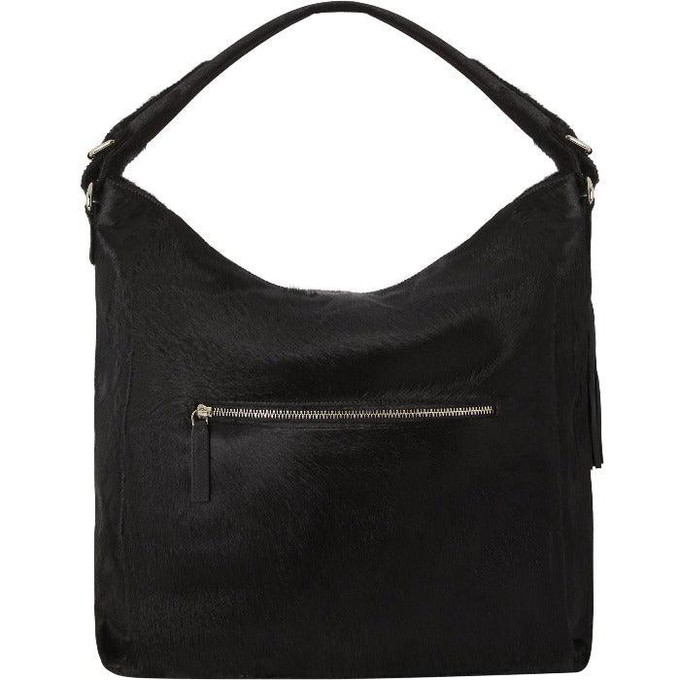Black Leather Top Handle Bag with Heart Lining from Sostter
