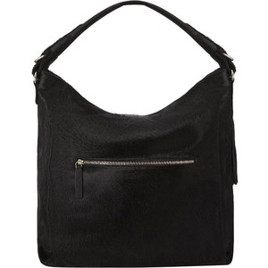 Black Leather Top Handle Bag with Heart Lining from Sostter