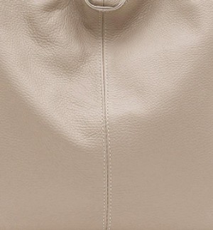 Ivory Soft Pebbled Leather Hobo Bag from Sostter