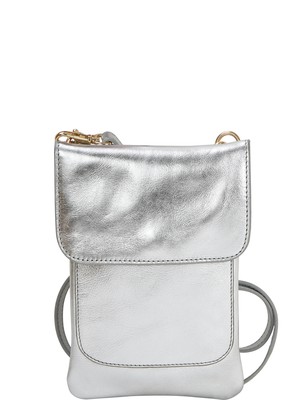 Silver Metallic Crossbody Mini Phone Bag from Sostter