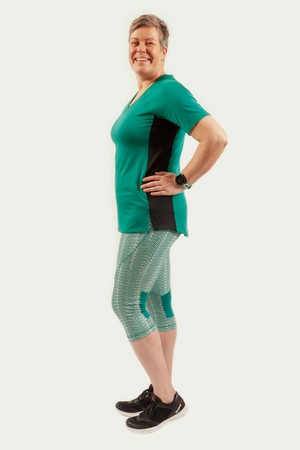 Happy 3/4 legging aqua waves from Spiffy Active