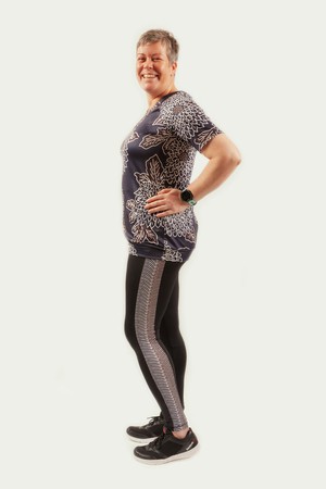Lucky legging black navy/black waves from Spiffy Active
