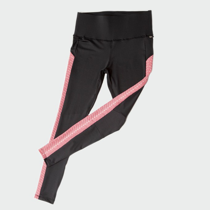 Lucky legging zwart/raspberry waves from Spiffy Active