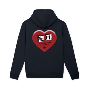 NOLZZA HEART NAVY HOODIE from SSEOM BRAND