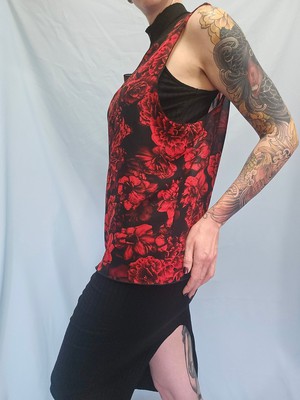 Sheer Floral Sleeveless Top from Stephastique
