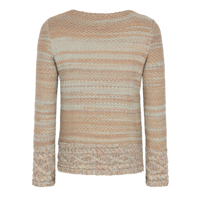 Fair Merino Blend Tweed Knit Jumper With Cable Details - Beiges Blend from STUDIO MYR