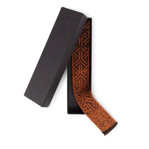 Rust Gradient Graphic Jacquard Cotton Knitted Tie - Rust Brown With Black from STUDIO MYR