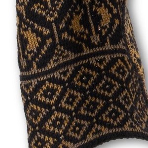 Vittoria Luxurious Hooded Scarf in Double Knit Velvet & Merino Blend - Black/Antique Golden from STUDIO MYR