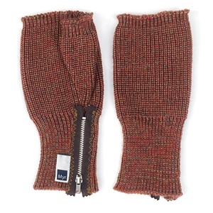 Count Mens Fingerless Gloves Rib Knit Merino Blend With Zipper- Brow Mix from STUDIO MYR