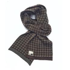 Raven Pied-De-Poule Jacquard Knit Merino Blend Scarf - Grey Blend via STUDIO MYR