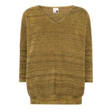 Sunbeam Merino Blend Oversized V Neck Jumper With Sparkles - Mustard Blend via STUDIO MYR