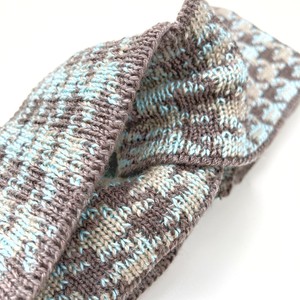 Fair Pied-De-Poule Jacquard Knit Merino Blend Hairband - Beiges With Blue from STUDIO MYR