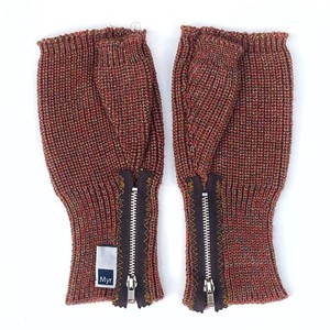Count Mens Fingerless Gloves Rib Knit Merino Blend With Zipper- Brow Mix from STUDIO MYR