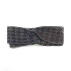 Raven Pied-De-Poule Jacquard Knit Merino Blend Hairband - Grey/Brown Blend via STUDIO MYR