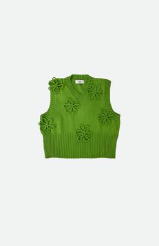 Flower vest - cotton green L van Studio Selles
