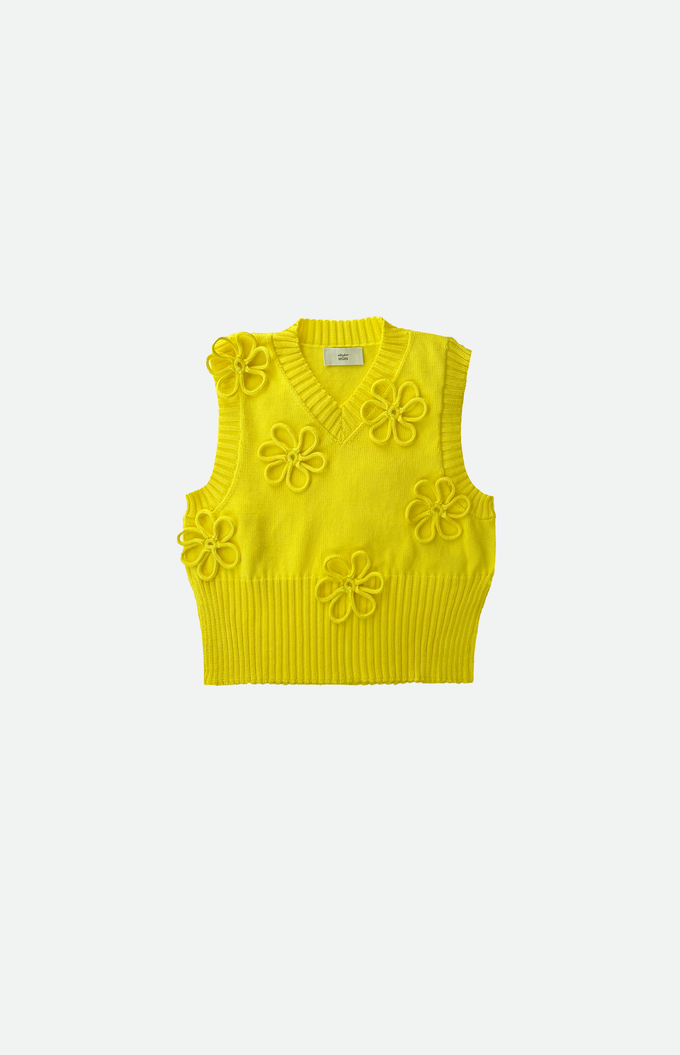 Flower vest - cotton yellow M from Studio Selles