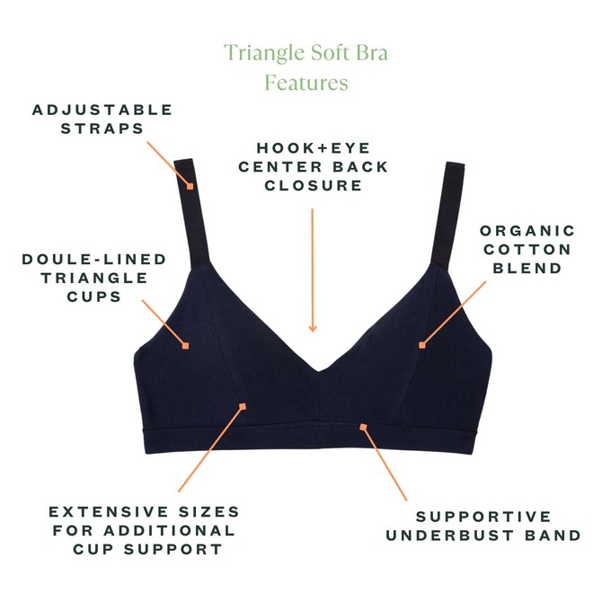 Organic Cotton Triangle Soft Bra in Marine from Subset