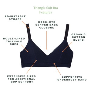 Organic Cotton Triangle Soft Bra in Marine from Subset