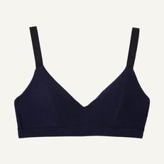 Organic Cotton Triangle Soft Bra in Marine via Subset