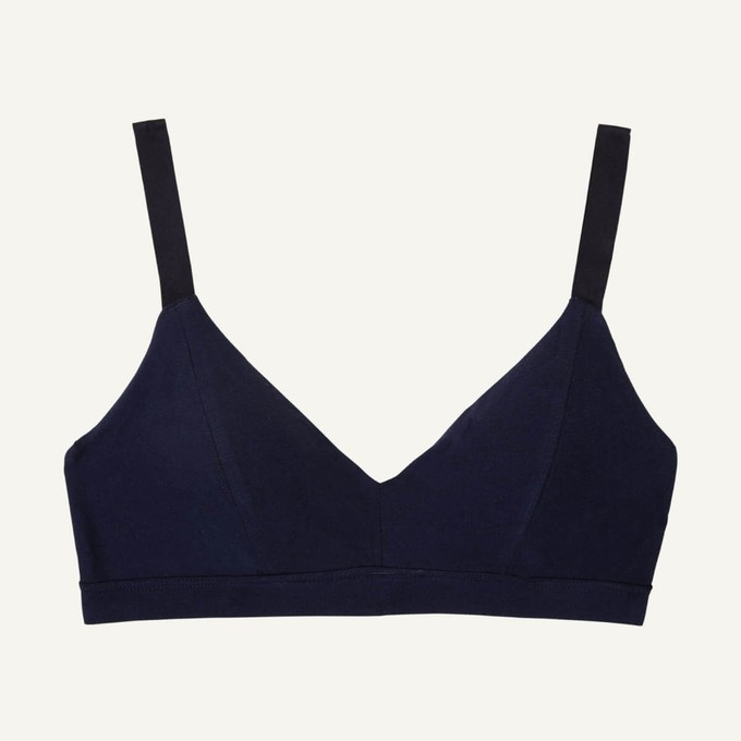 Organic Cotton Triangle Soft Bra in Marine from Subset