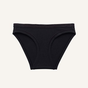 Organic Cotton Low-Rise Bikini in Carbon (No Leg Elastic) from Subset