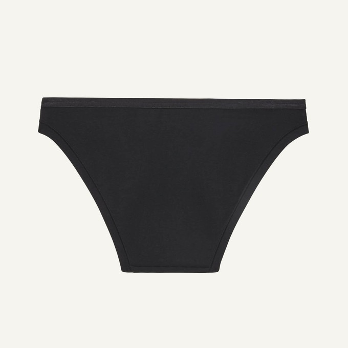 Organic Cotton Low-Rise Bikini in Carbon (No Leg Elastic) from Subset