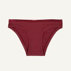 Organic Cotton Low-Rise Bikini in Garnet via Subset
