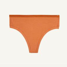 Organic Cotton Mid-Rise Thong in Spice via Subset