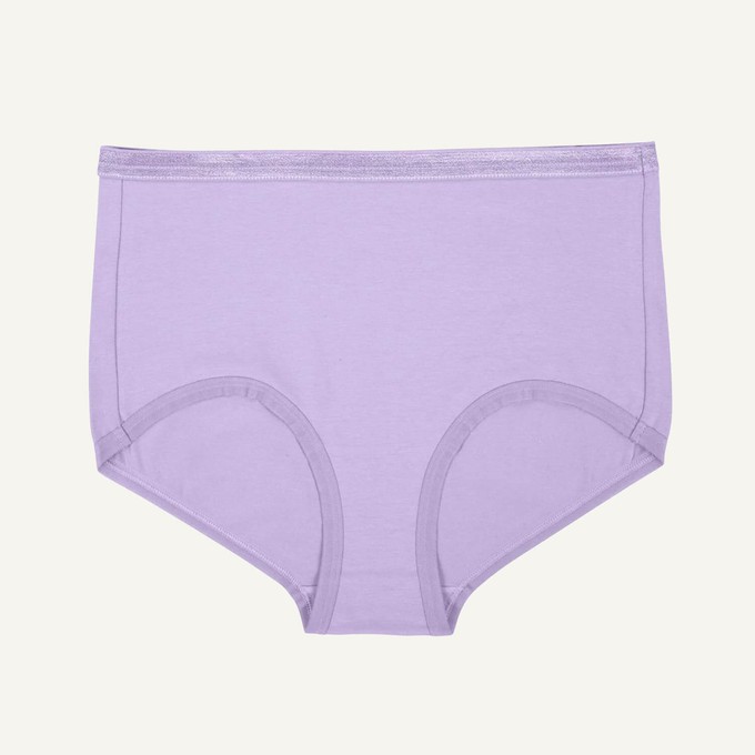 Organic Cotton Mid-Rise Retro Brief in Petal from Subset
