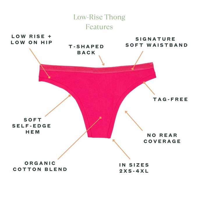 Organic Cotton Low-Rise Thong in Aurora from Subset